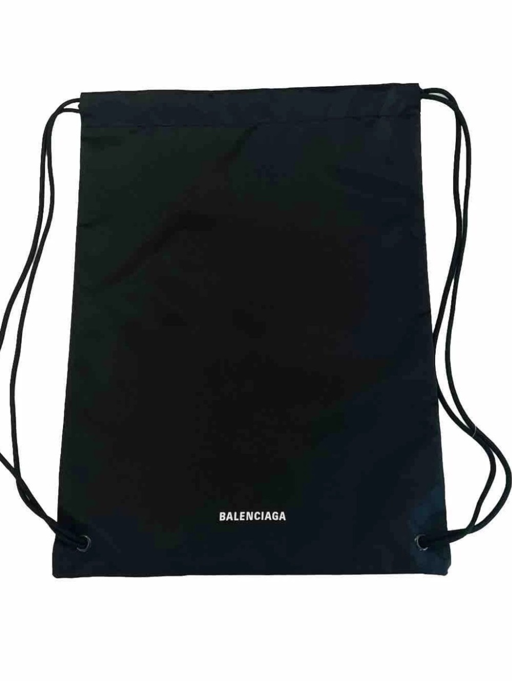 Balenciaga Black Logo Drawstring Backpack